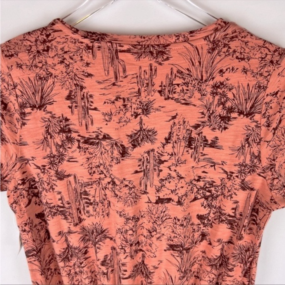 ๐ธ3/$25 Old Navy Slub-Knit Coral Cactus Print Relaxed Fit T-Shirt Dress, Size S - Picture 7 of 16